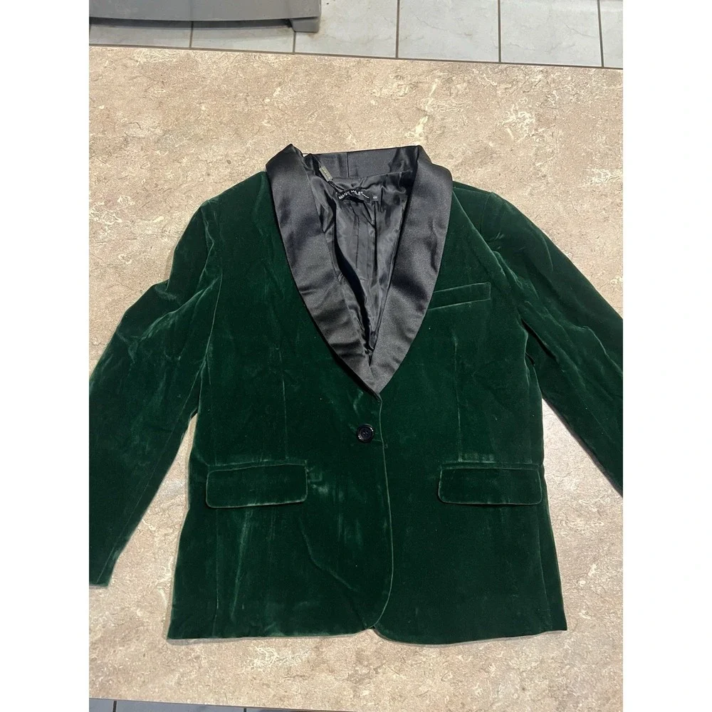 Boys' Suit Set Size 8 KIDS Green Velvet Tuxedo w Suspenders for Wedding Suit
